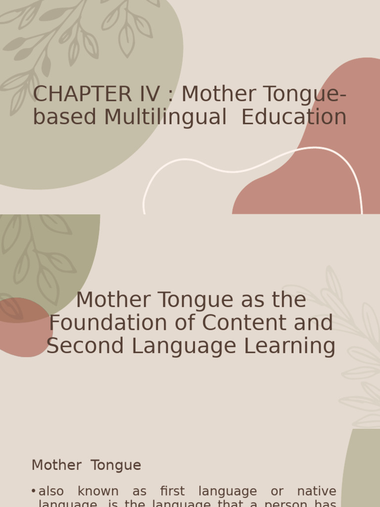 Mother Tongue-Based Education Impact | PDF | Multilingualism | Second ...