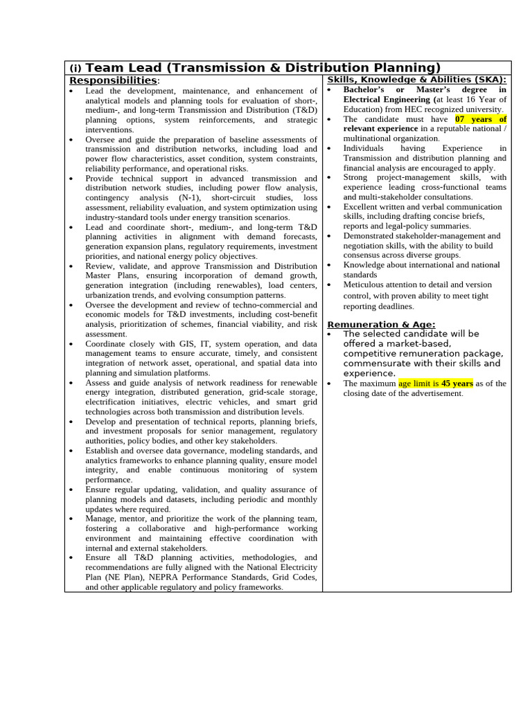 Team Lead T&D Planning | PDF | Electric Power Transmission | Smart Grid