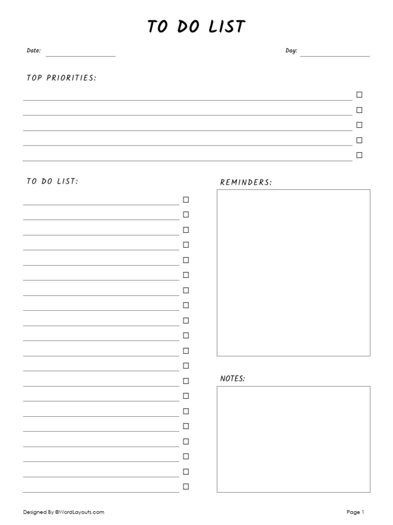 Essential To-Do List Template | PDF
