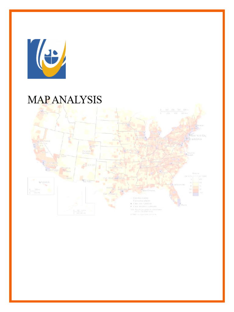 USA Population Density Map Analysis | PDF | Map | Cartography