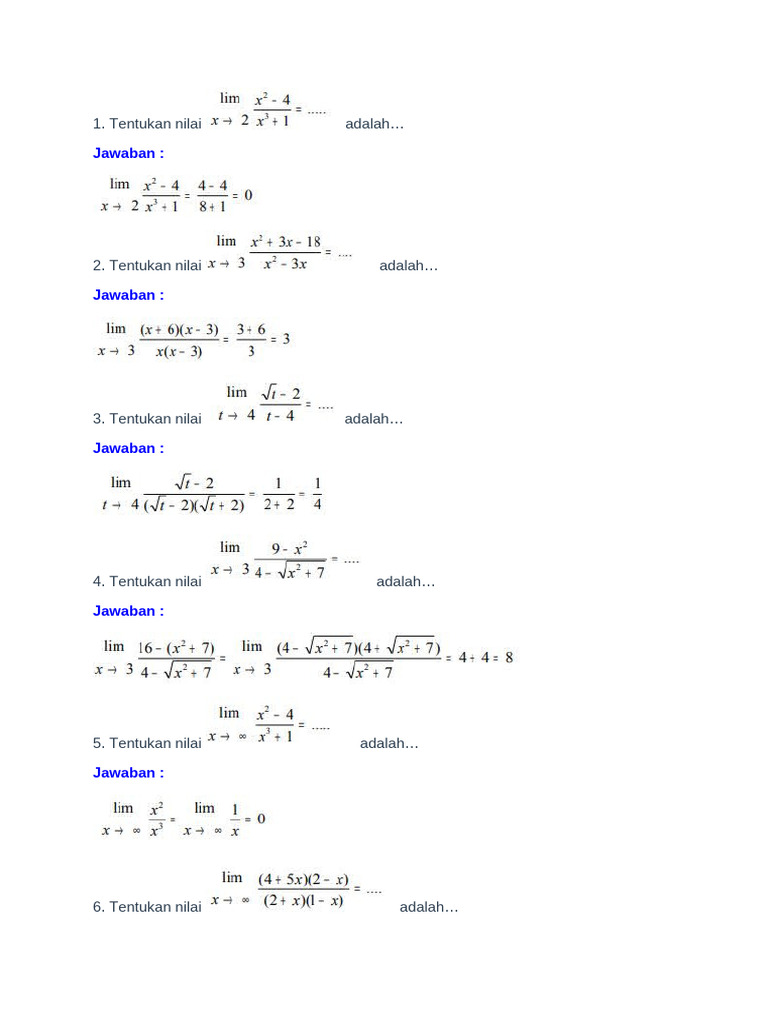 Soal Limit | PDF