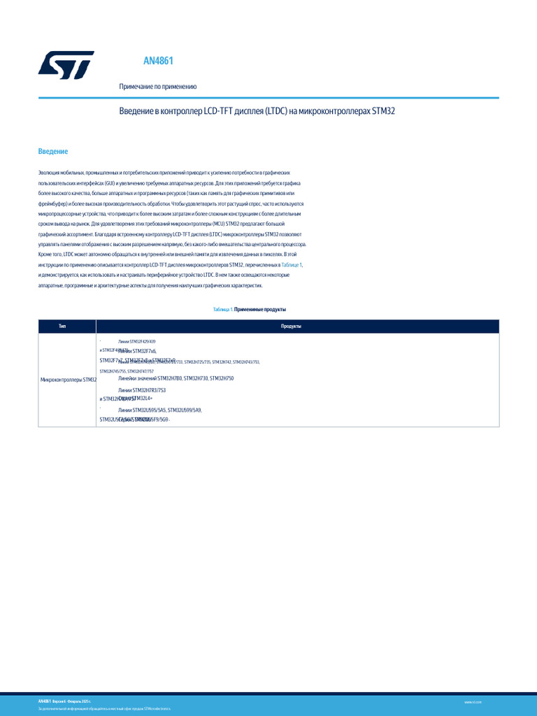 An4861 Introduction To LCDTFT Display Controller LTDC On Stm32 Mcus ...
