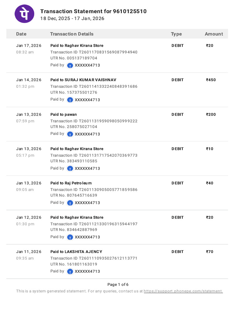 Transaction Statement Summary 9610125510 | PDF | Debit Card | Service ...