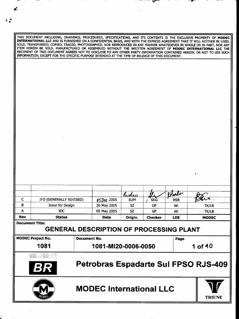 Process Function FPSO | PDF