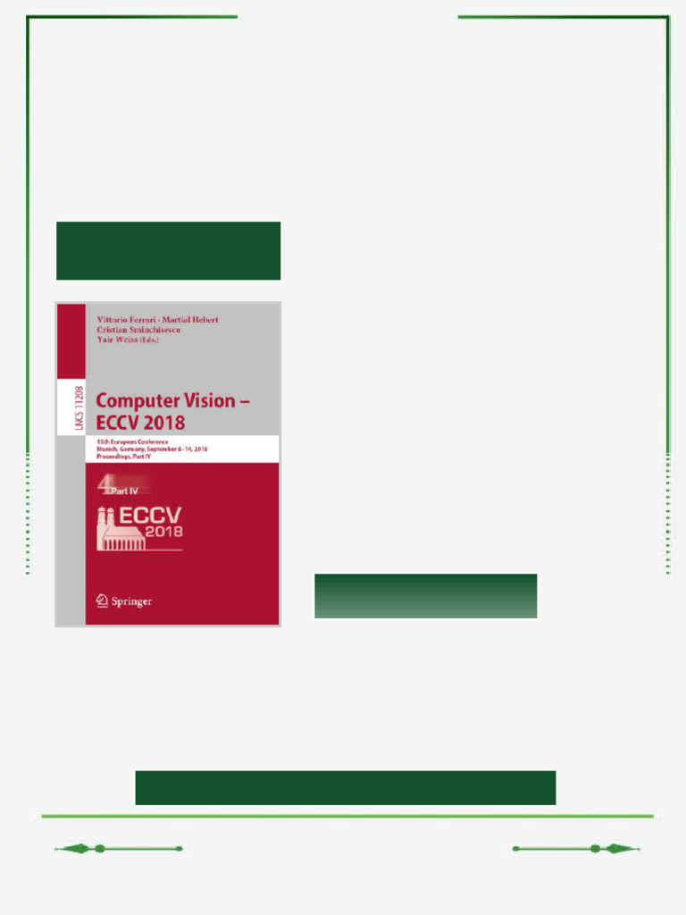 Computer Vision ECCV 2018 15th European Conference Munich Germany ...