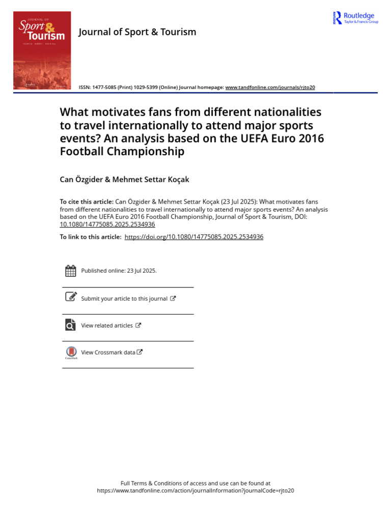 What Motivates Fans From Different Nationalities to Travel ...