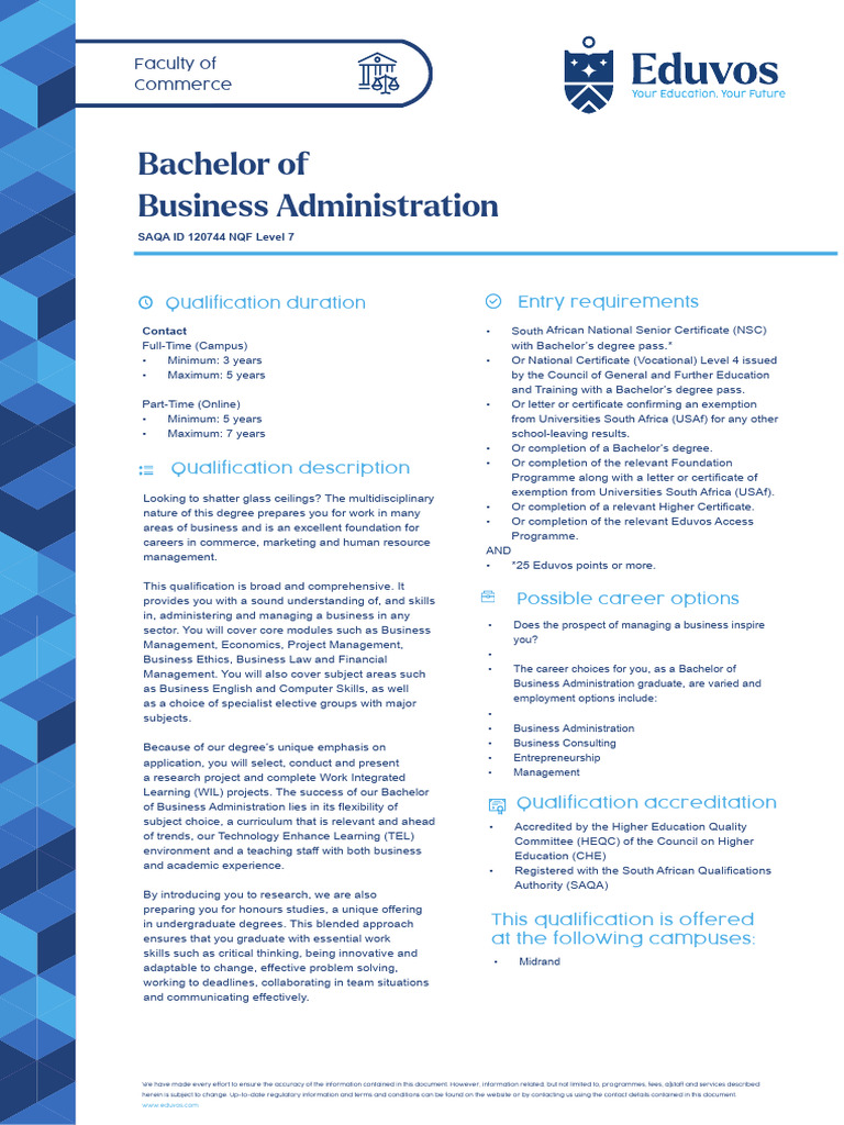 Bachelor of Business Administration Guide | PDF | Macroeconomics ...