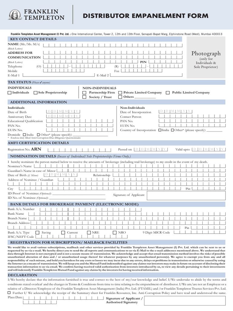 Distributor Empanelment Form Guide | PDF | Business