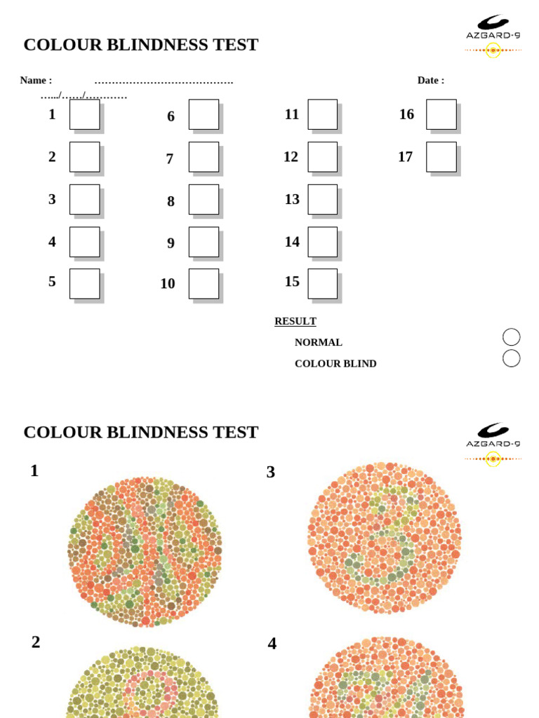 Colour Blindness Test Results | PDF