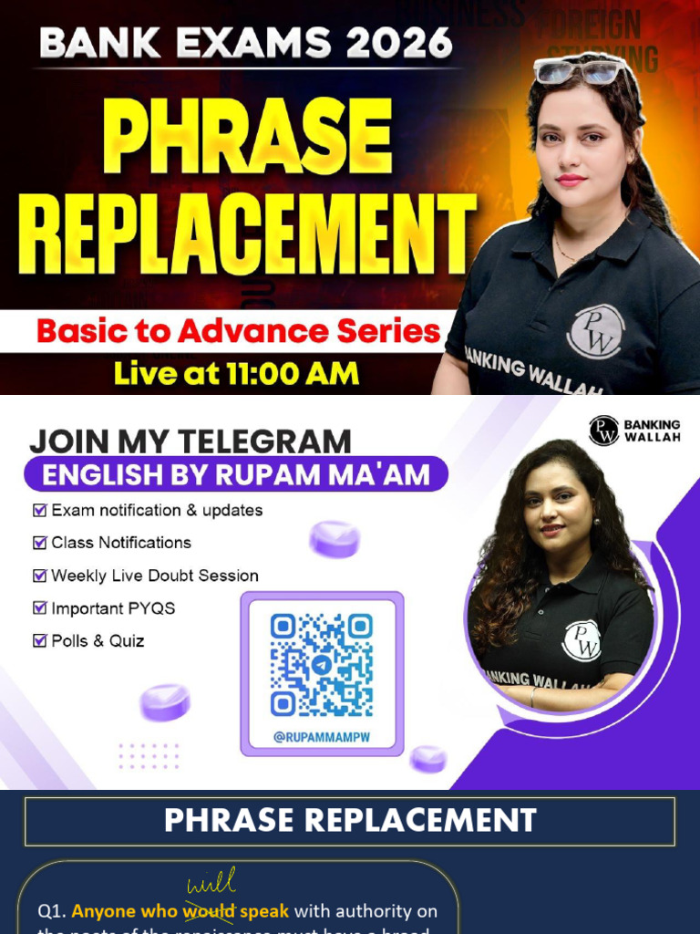 Phrase Replacement Practice Questions | PDF