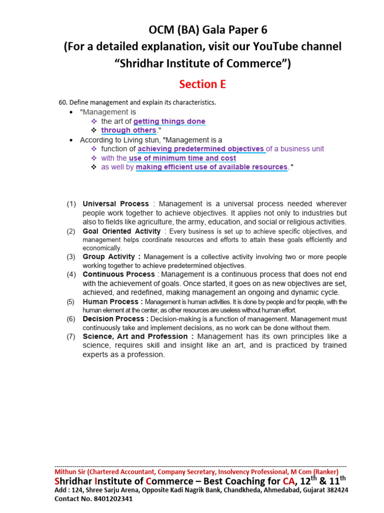 Section E OCM Paper 6 | PDF | Communication | Consumer Protection