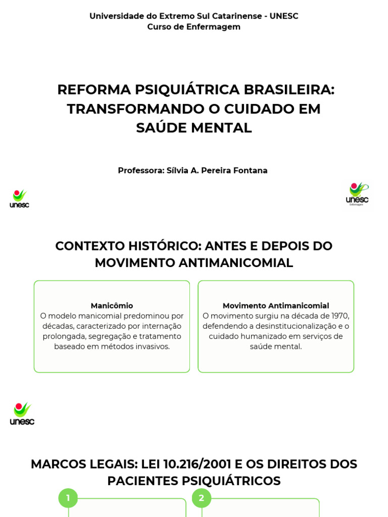 Reforma Psiquiátrica e Saúde Mental Brasil | PDF | Saúde mental ...