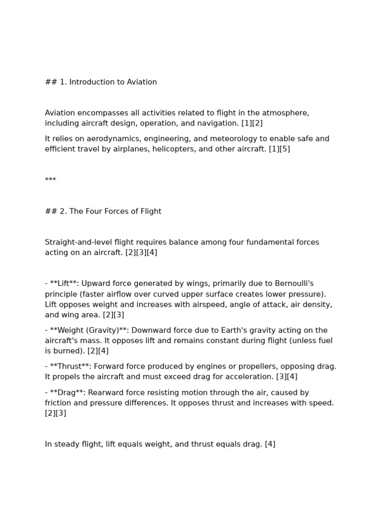 Overview of Aviation Principles | PDF | Lift (Force) | Flight