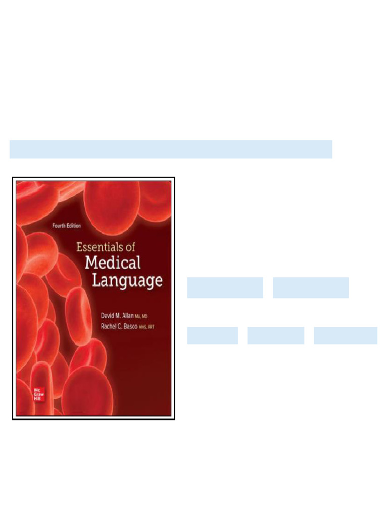 Test Bank for Essentials of Medical Language, 4th Edition, David Allan ...