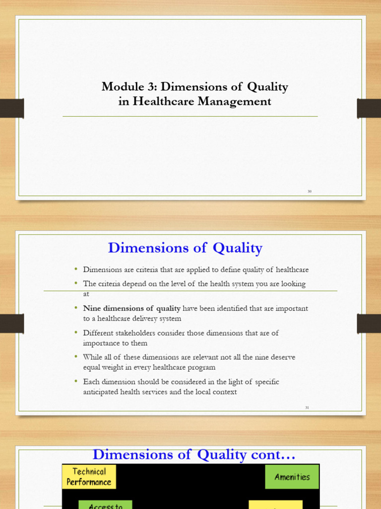 Key Dimensions of Healthcare Quality | PDF | Health Care | Blood ...