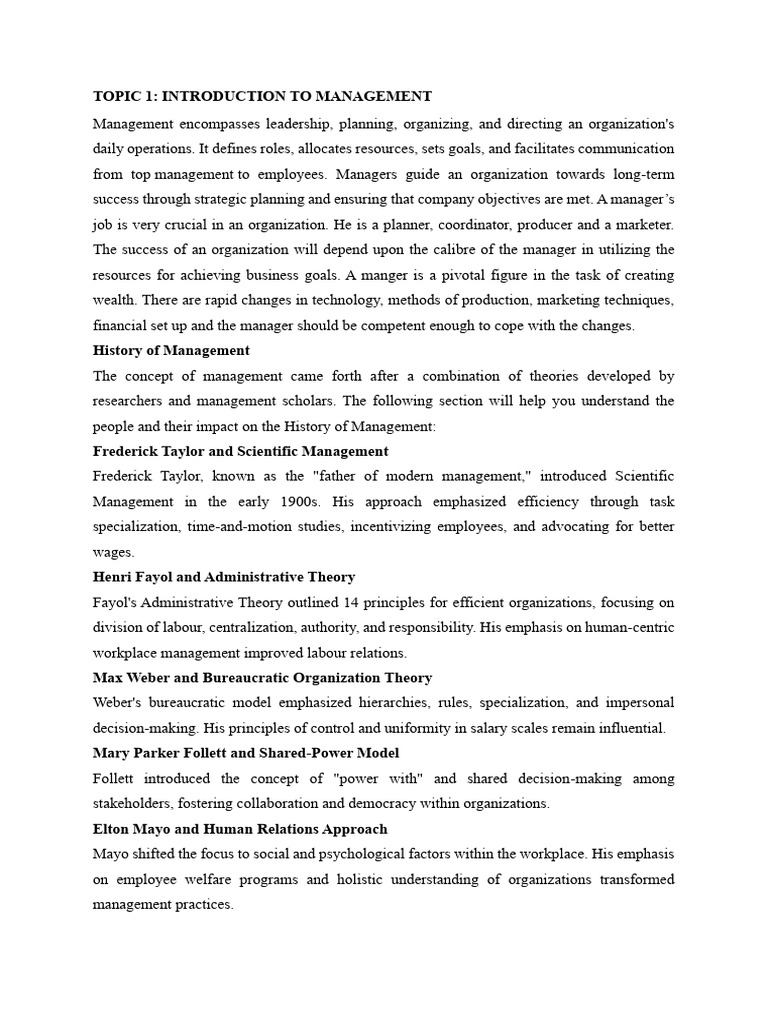 Overview of Management Principles | PDF | Leadership | Systems Theory