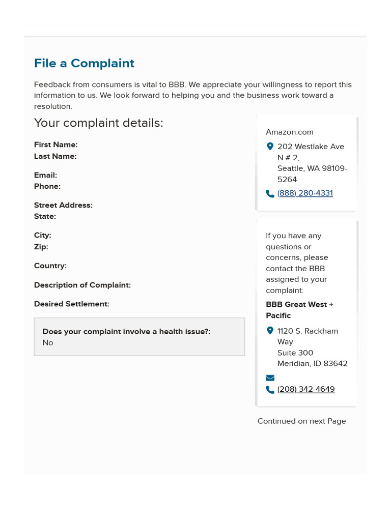 How to File a Complaint with BBB | PDF