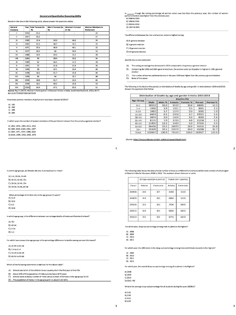 APU General and Quantitative Reasoning Ability | PDF