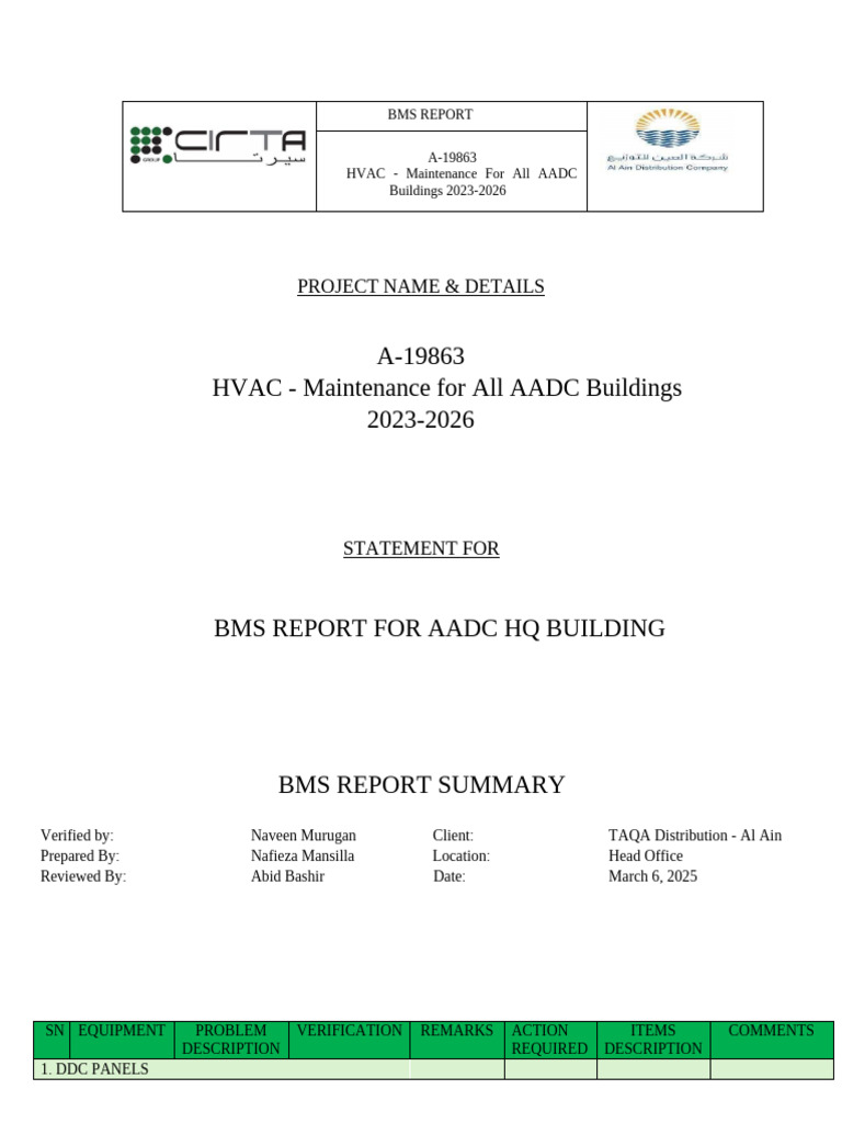 HVAC Maintenance Report AADC 2023-2026 | PDF | Thermodynamics ...