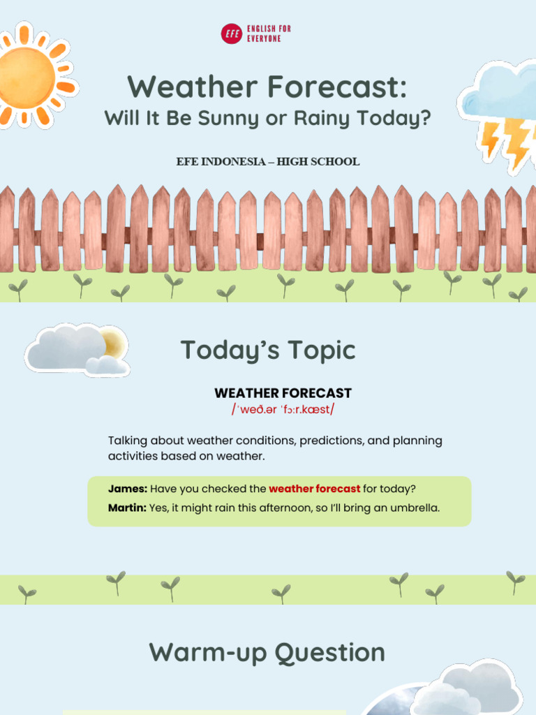 Today's Weather Forecast: Rain or Shine? | PDF | Weather | Weather ...
