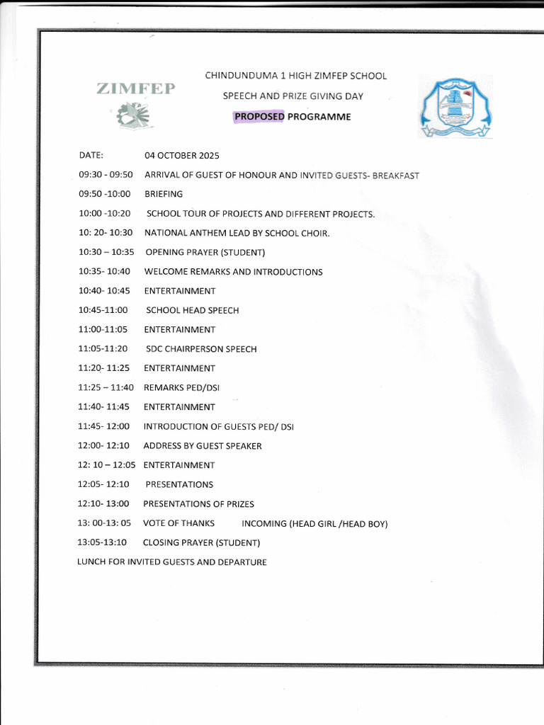 Final Proposed Programme | PDF