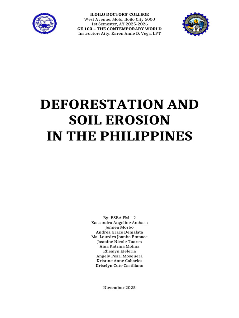 Deforestation and Soil Erosion in the Philippines | PDF | Habitat ...