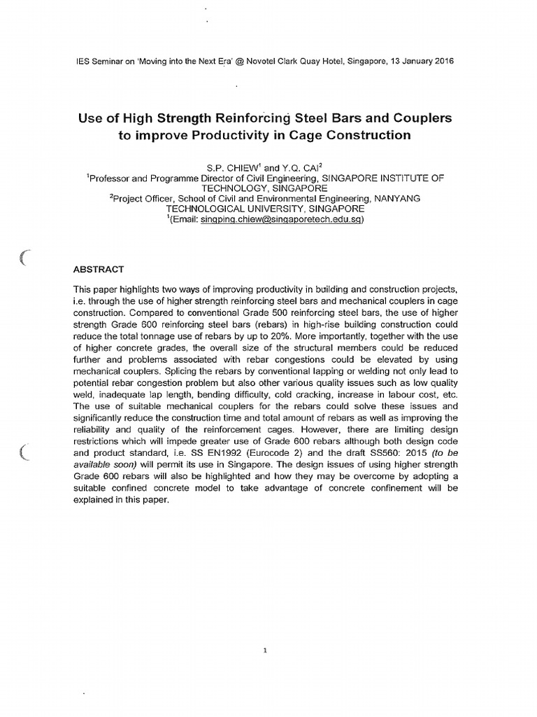 High Strength Rebar | PDF