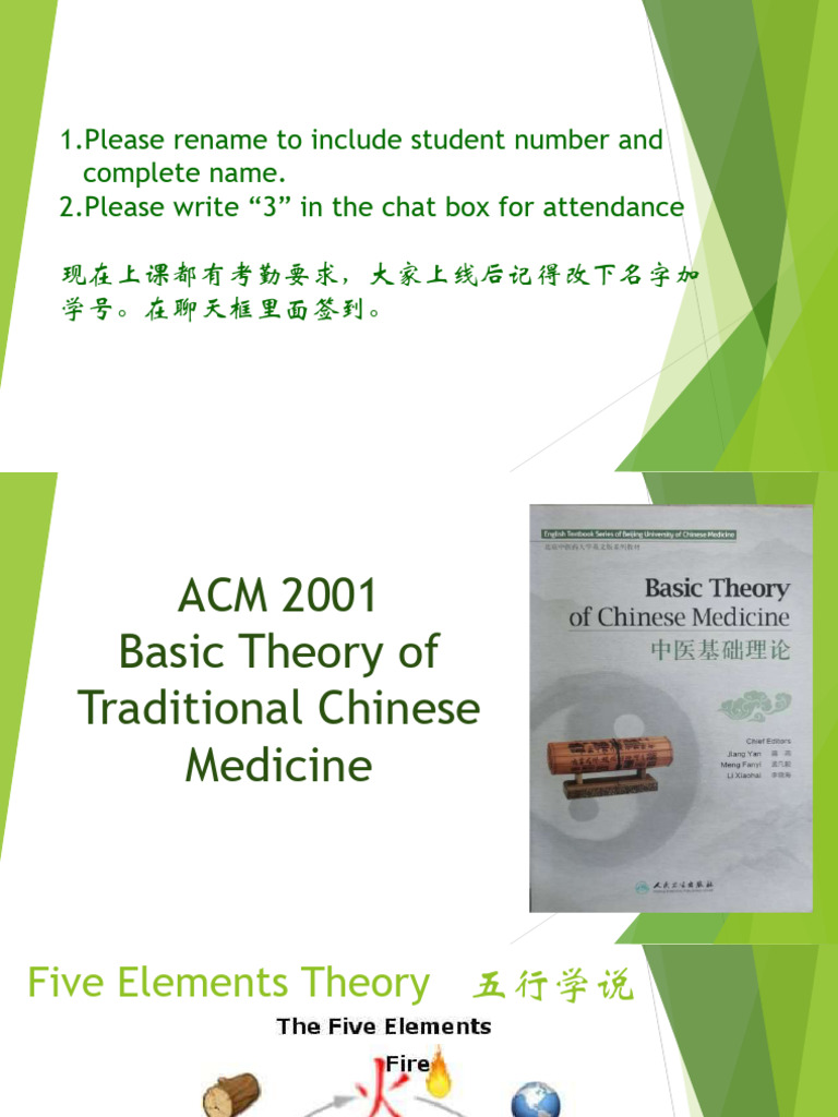 Five Elements Theory in Traditional Chinese Medicine | PDF ...