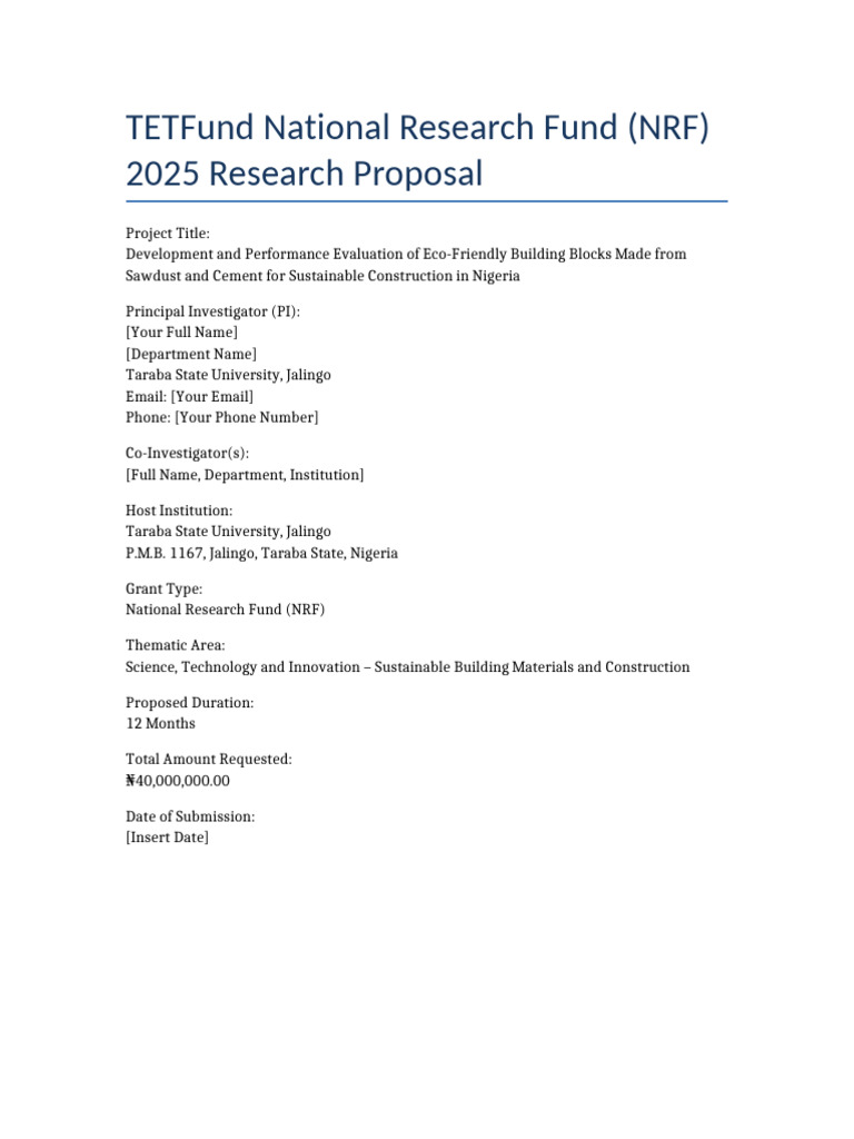 Eco-Friendly Building Blocks Proposal | PDF | Concrete