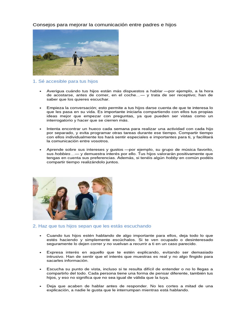 Mejora la comunicación con tus hijos | PDF