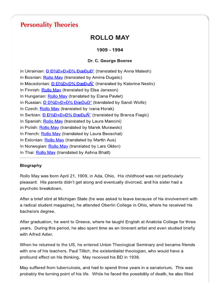 Rollo May | PDF