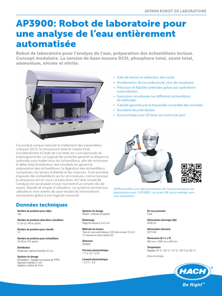 Robot AP3900 pour analyse d'eau automatisée | PDF