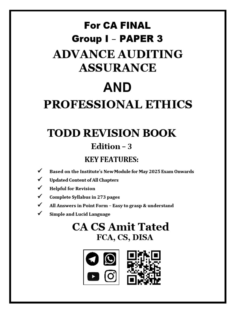 CA Final Advanced Auditing Guide | PDF | Audit | Auditor's Report