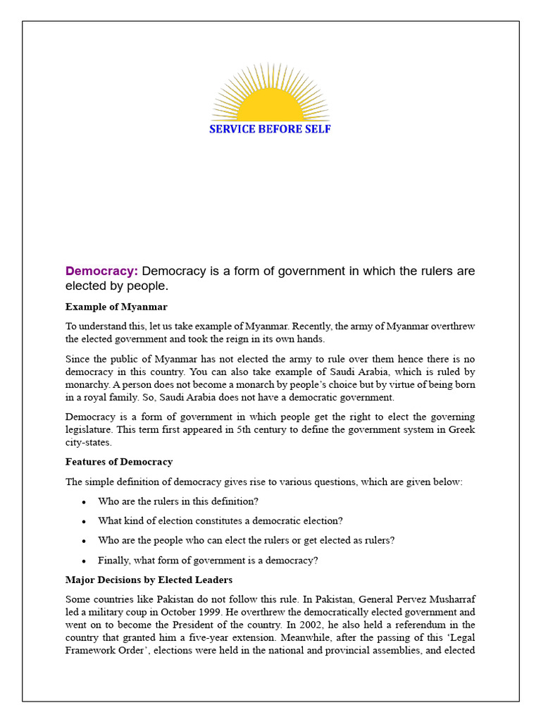 Understanding Democracy: Key Concepts | PDF | Democracy | Political ...