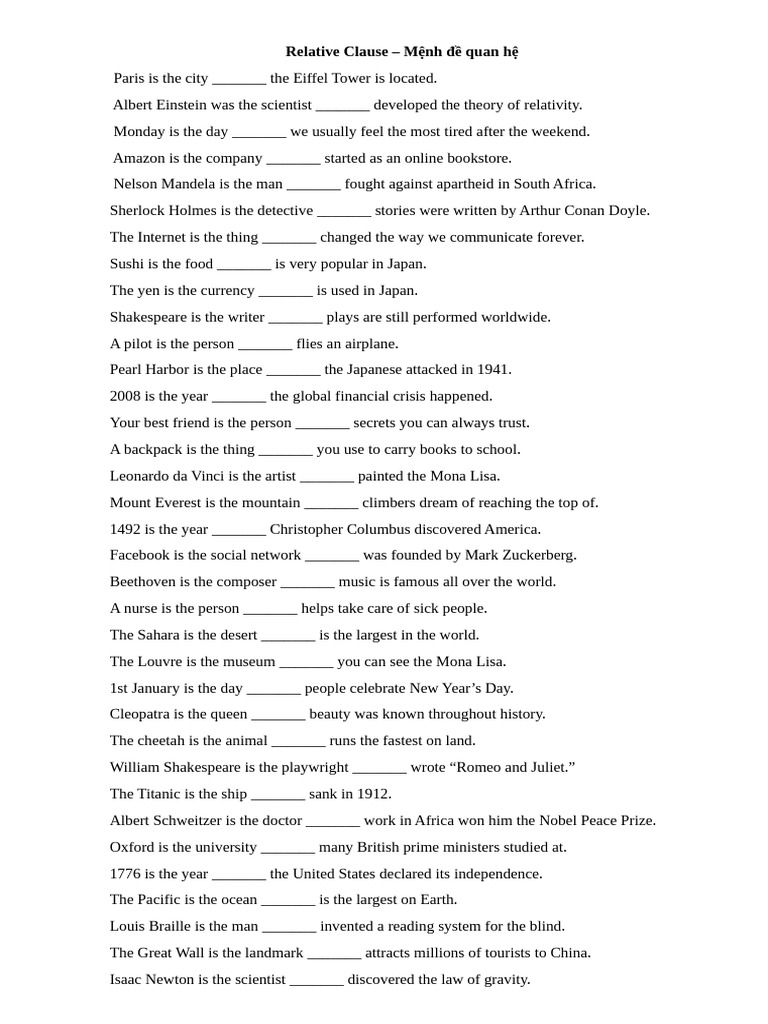Understanding Relative Clauses in English | PDF