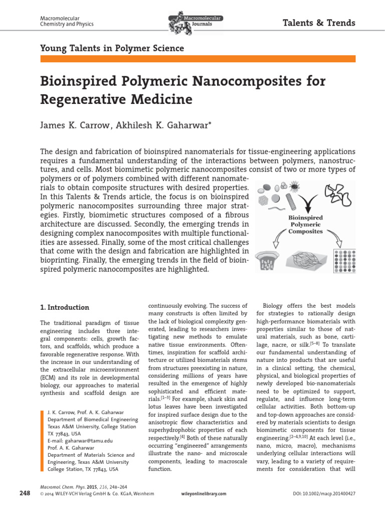 Bioinspired Nanocomposites in Medicine | PDF | Nanocomposite | Tissue ...