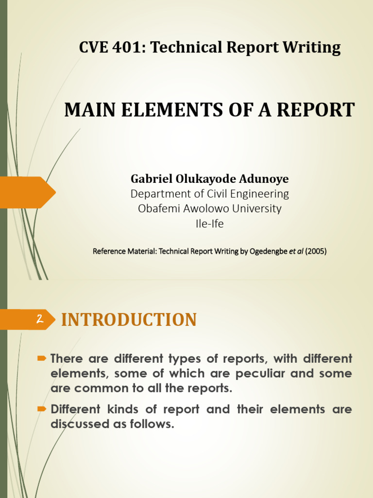 Key Elements of Technical Reports | PDF | Thesis | Environmental Impact ...