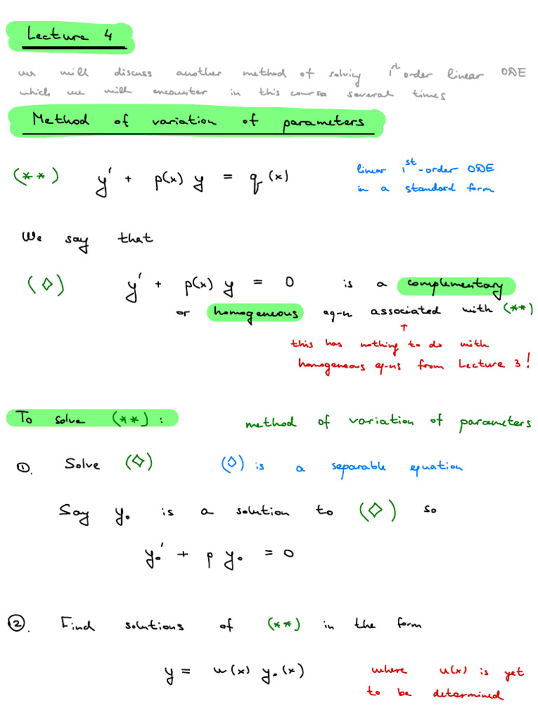 Week 2 Lecture 3 | PDF | Ordinary Differential Equation | Algebra