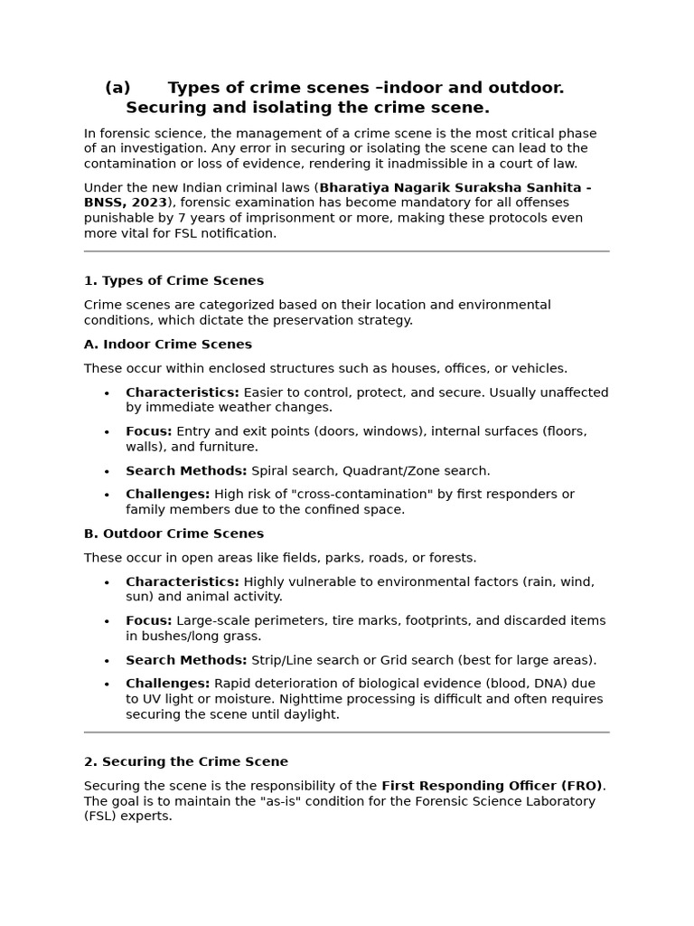 Crime Scene Management Essentials | PDF | Crime Scene | Forensic Science