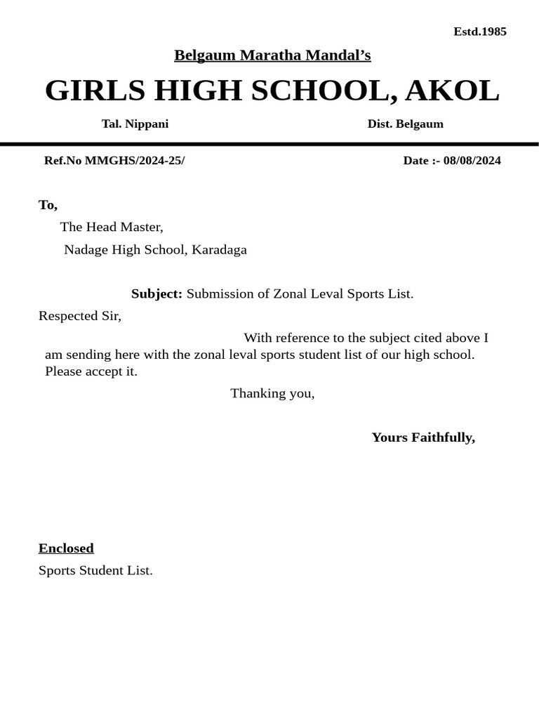 Sports Letter | PDF