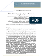 Estudio de La Carbonatación Acelerada en Probetas de Hormigón Armado (Argentina)