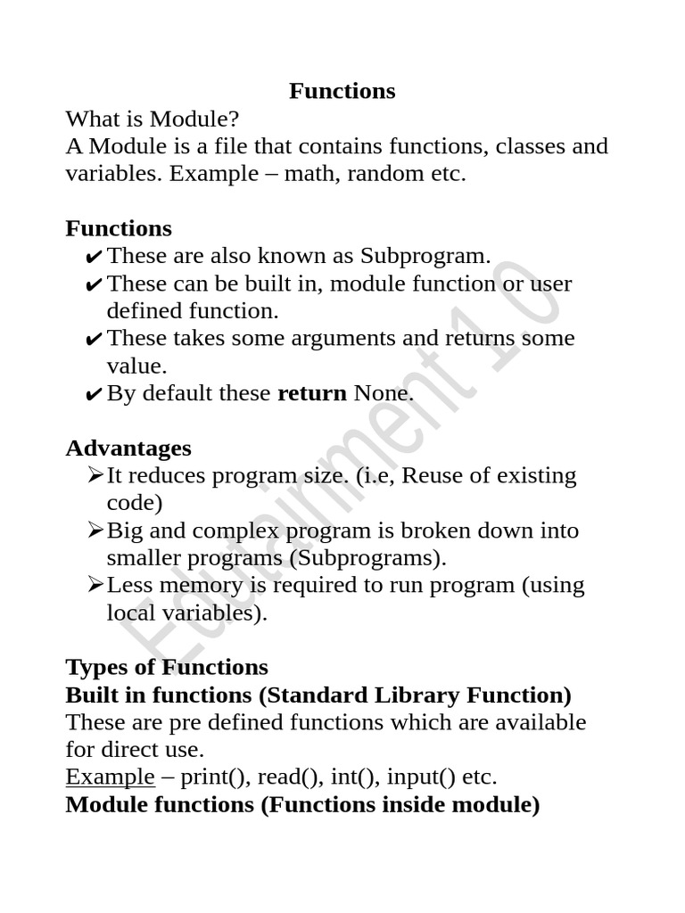 Understanding Python Functions and Modules | PDF | Parameter (Computer ...