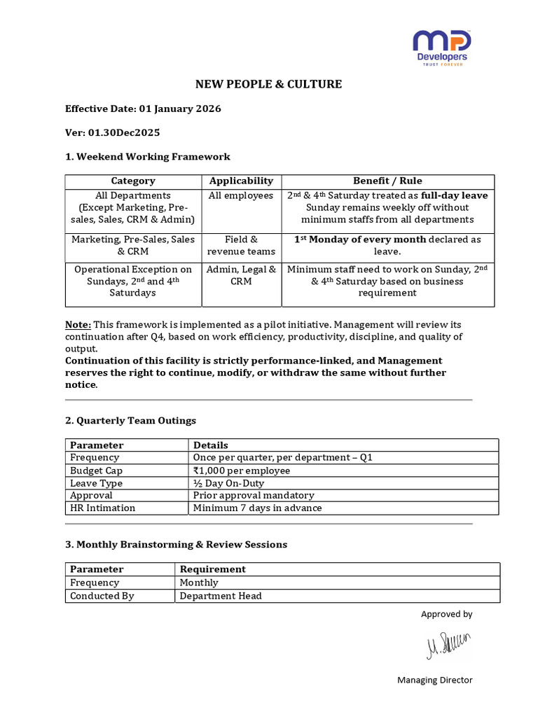 Weekend Working and Employee Benefits Framework | PDF | Economies ...