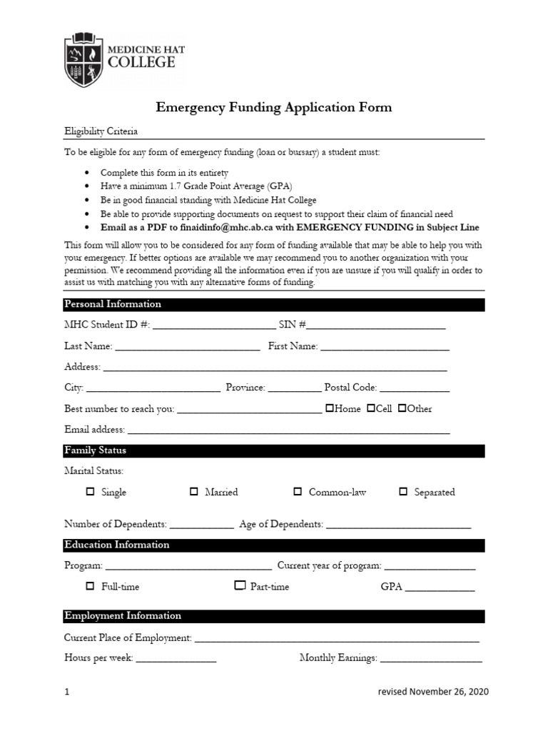 Emergency Funding Website Application POPA | PDF