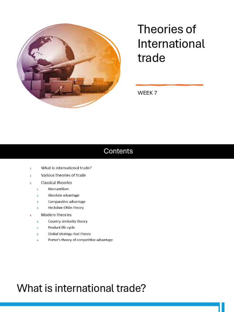 Theories of International Trade Explained | PDF | Mercantilism | Trade