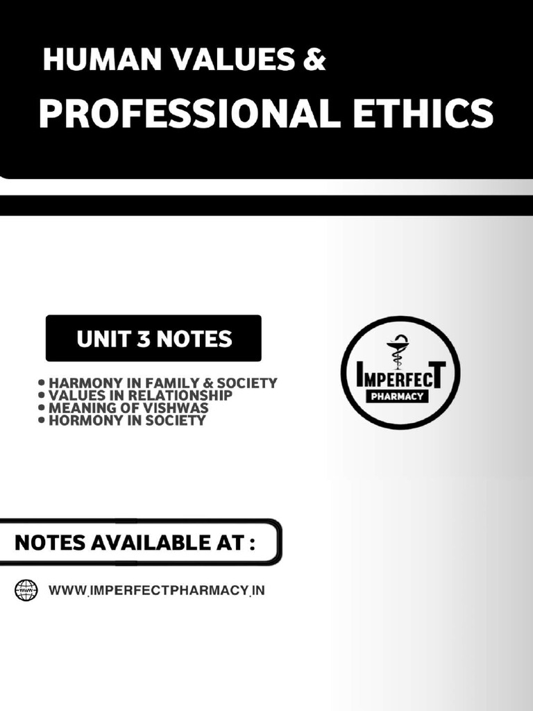 UNIT 3 Human Values Ethics Imperfect Pharmacy Compressed | PDF