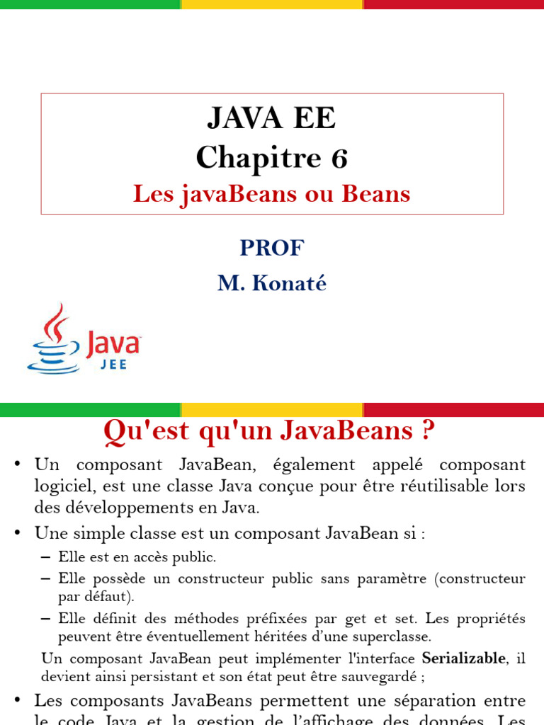Introduction aux JavaBeans en Java EE | PDF | Classe (informatique ...
