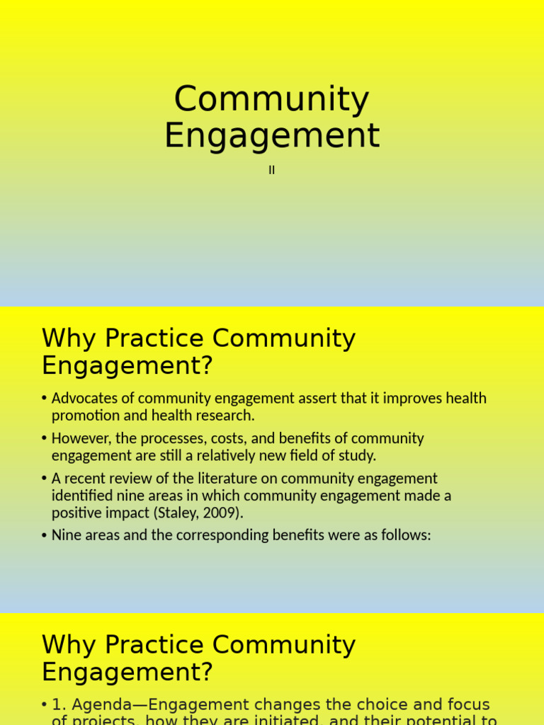 Community Engagement 2 | PDF | Community