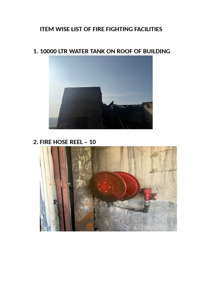 7.item Wise List of Fire Fighting Facilities | PDF