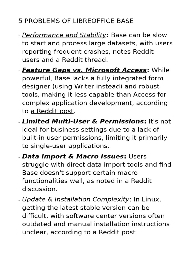 Top 5 Issues with LibreOffice Base | PDF